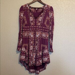 Free People Purple V-Neck Dress